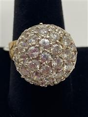 10K YELLOW GOLD CZ RING 7.6G SIZE 10